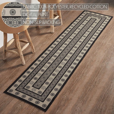 Custom House Black Tan Jacquard Polyester Rug/Runner Rect 22x96 - The Fox Decor
